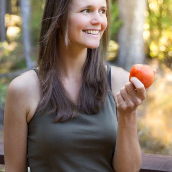 healthy eating - Petra holding a tomato