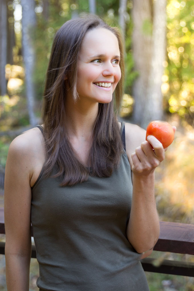 healthy eating - Petra holding a tomato