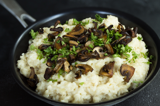 risotto with mushrooms - vegan, healthy