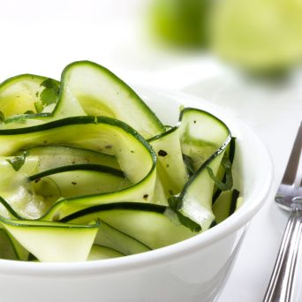 cucumber zucchini salad with spicy lime dressing