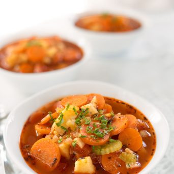 vegetable soup with homemade broth