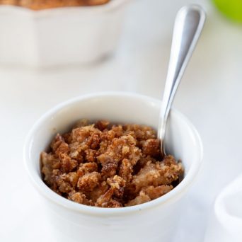 apple crisp with grain-free topping - vegan, paleo