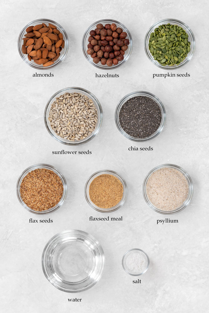 ingredients for nut and seed crackers