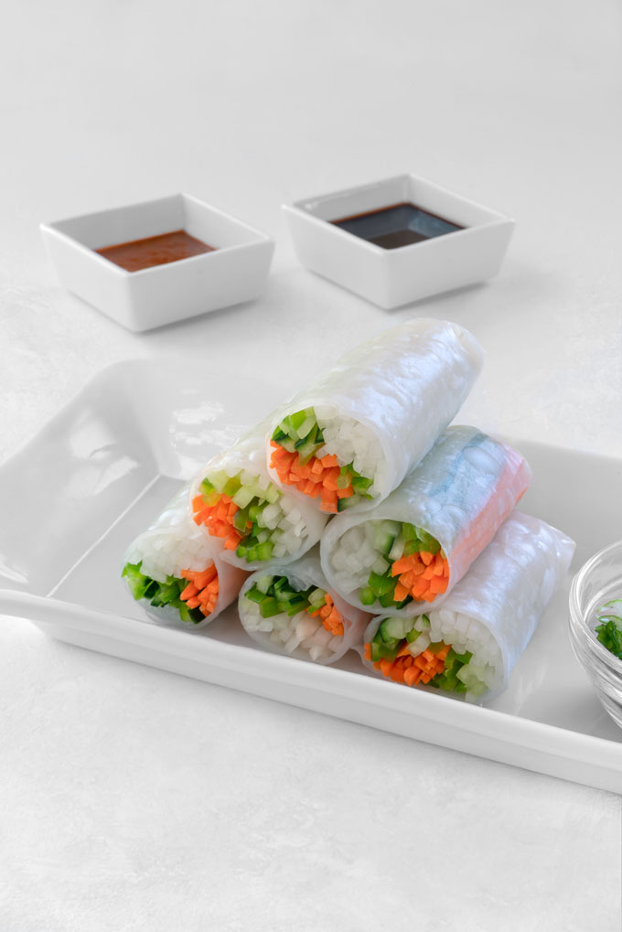 fresh spring rolls with vegetables