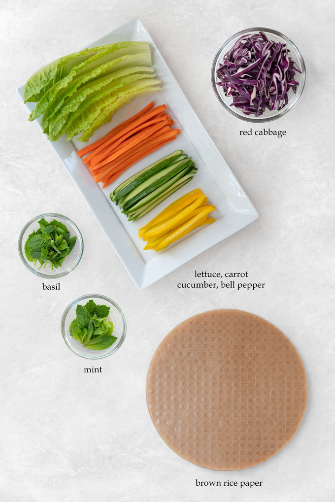 ingredients for summer rolls