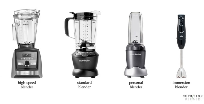 types of blender - high-speed, standard, personal, immersion