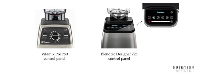control panel - Vitamix vs Blendtec