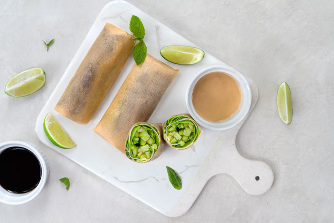 coconut tortillas from coconut meat filled with vegetables