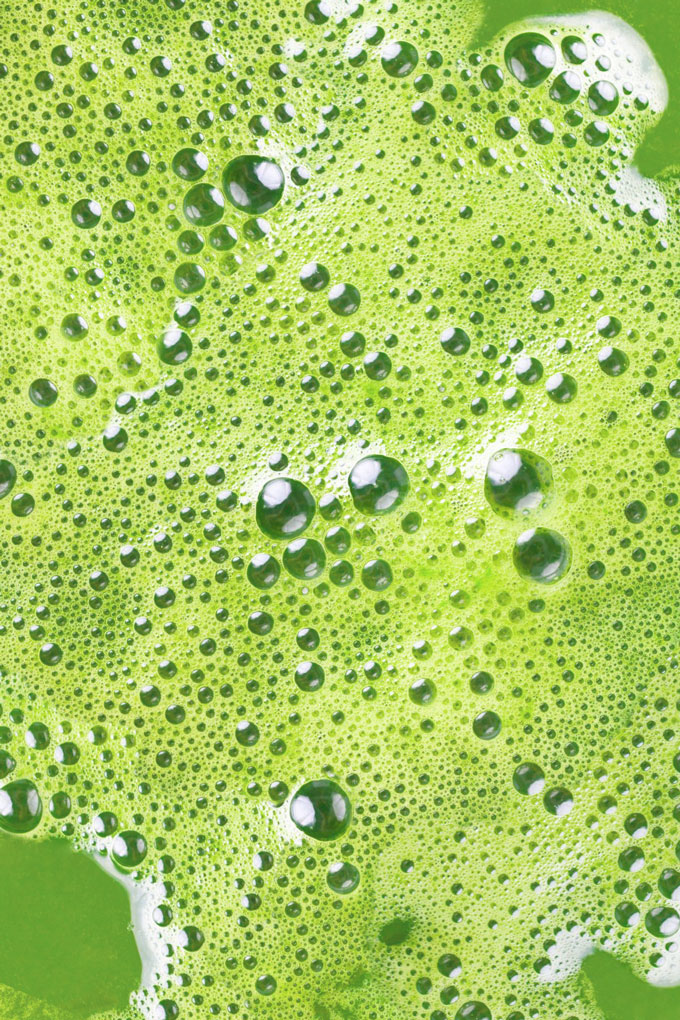 homemade celery juice - closeup