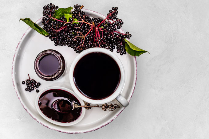 homemade elderberry tea