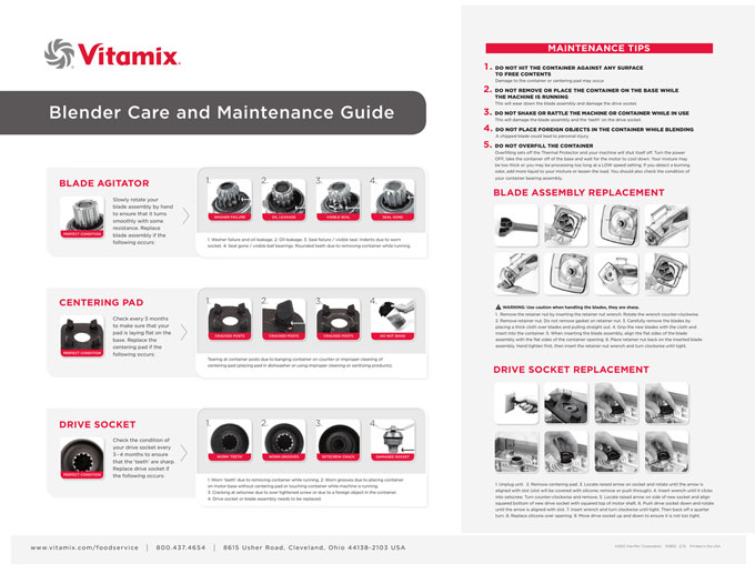 Vitamix maintenance guide