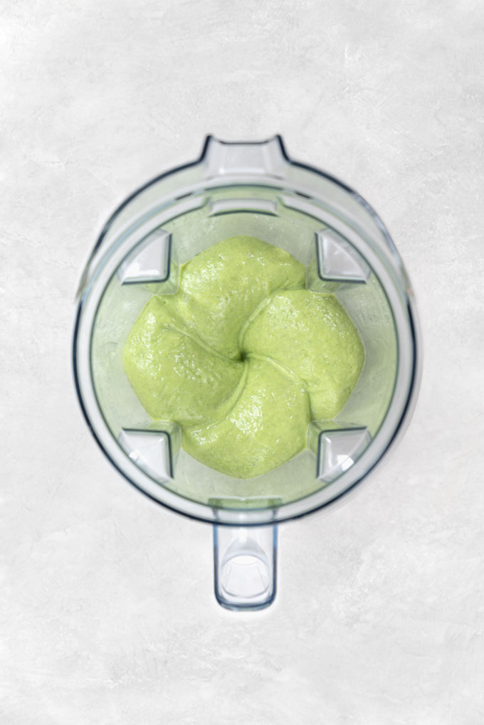 zucchini smoothie in a Vitamix blender