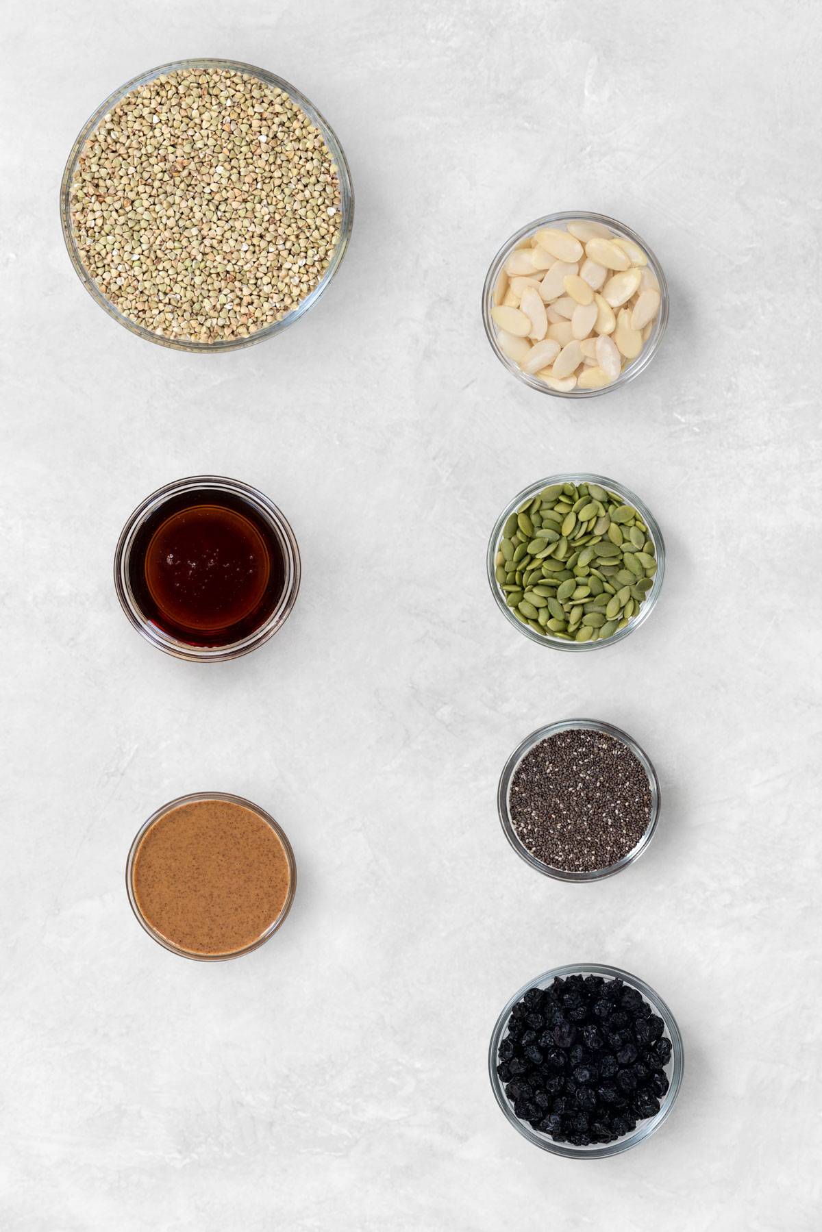 ingredients for buckwheat granola 