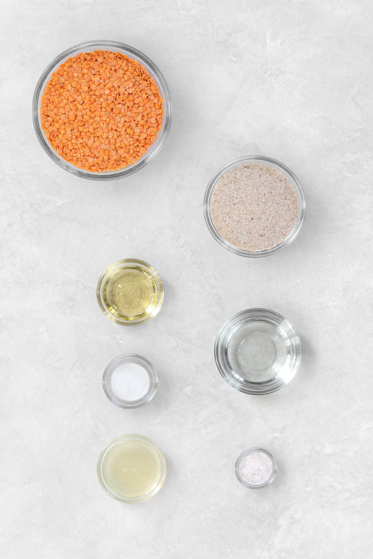 ingredients for red lentil bread rolls