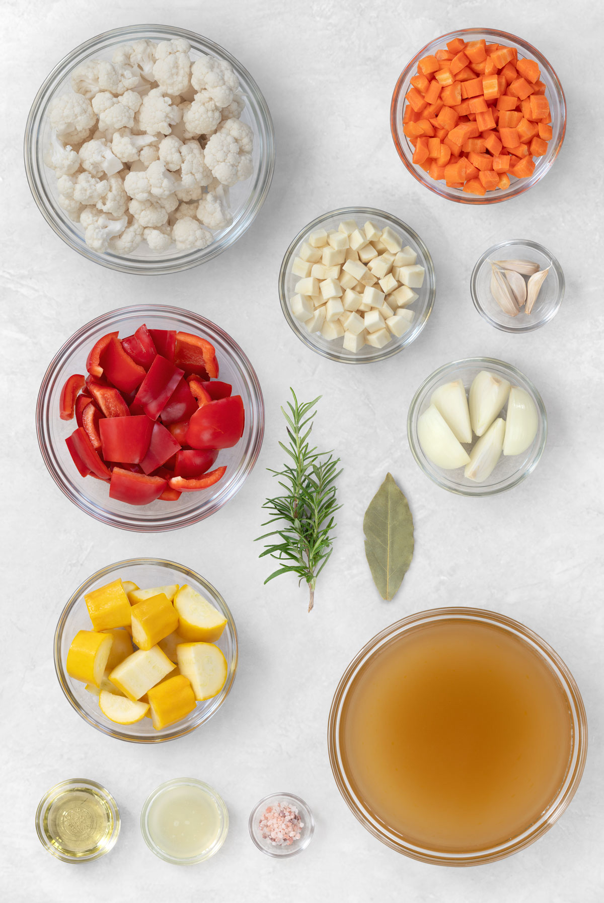ingredients for roasted vegetable soup