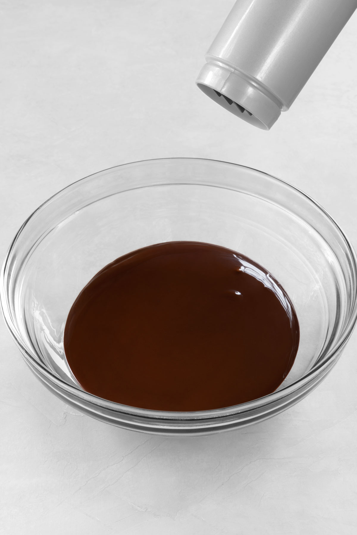 melting chocolate with a hair dryer